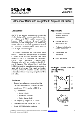 CMY211 Datasheet PDF TriQuint Semiconductor