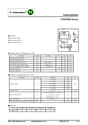 1PS59SB14 Datasheet PDF TY Semiconductor
