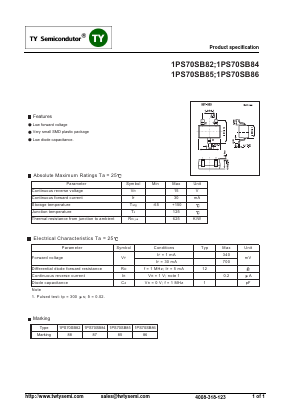 1PS70SB86 Datasheet PDF TY Semiconductor
