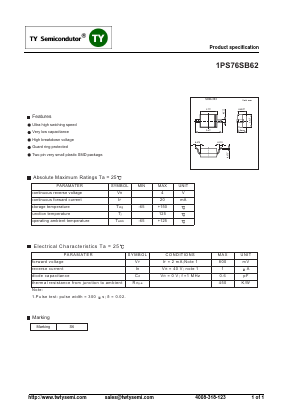 1PS76SB62 Datasheet PDF TY Semiconductor