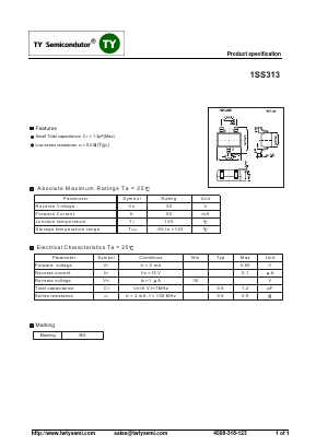 1SS313 Datasheet PDF TY Semiconductor