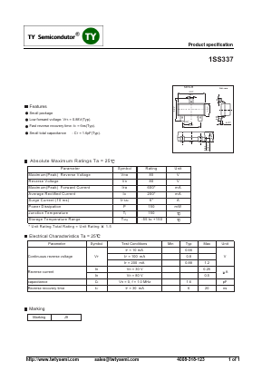 1SS337 Datasheet PDF TY Semiconductor