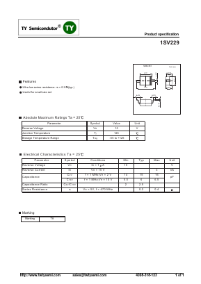 1SV229 Datasheet PDF TY Semiconductor