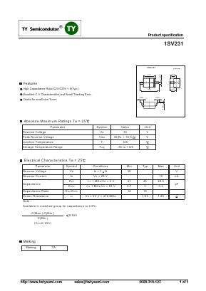 1SV231 Datasheet PDF TY Semiconductor