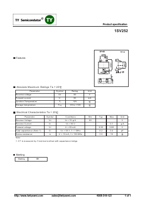 1SV252 Datasheet PDF TY Semiconductor