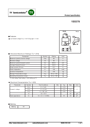 1SS378 Datasheet PDF TY Semiconductor