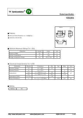1SV293 Datasheet PDF TY Semiconductor