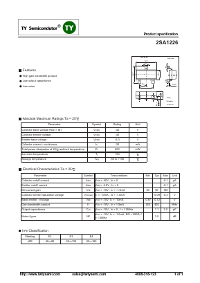 2SA1226 Datasheet PDF TY Semiconductor