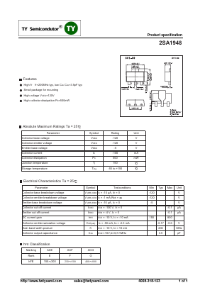 2SA1948 Datasheet PDF TY Semiconductor