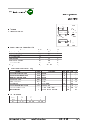 2SC2412R Datasheet PDF TY Semiconductor