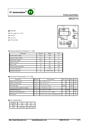 2SC2713 Datasheet PDF TY Semiconductor