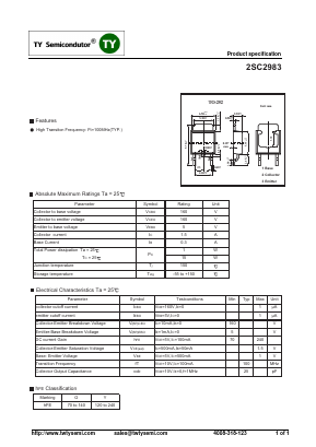 2SC2983 Datasheet PDF TY Semiconductor