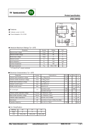 2SC3052 Datasheet PDF TY Semiconductor