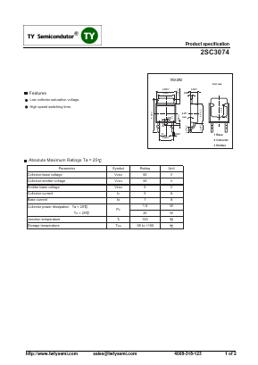 2SC3074 Datasheet PDF TY Semiconductor