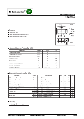 2SC3098 Datasheet PDF TY Semiconductor