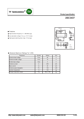 2SC3437 Datasheet PDF TY Semiconductor