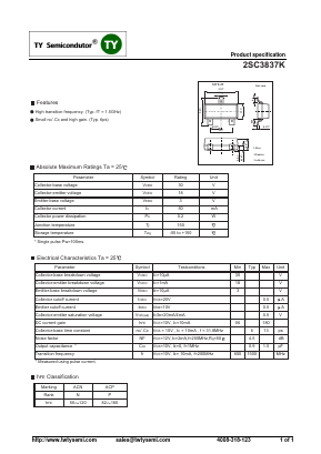 2SC3837K Datasheet PDF TY Semiconductor