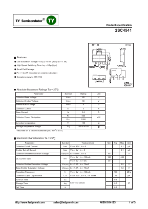 2SC4541 Datasheet PDF TY Semiconductor