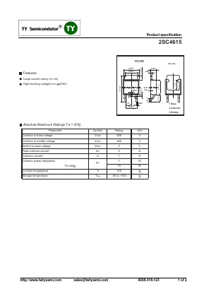 2SC4615 Datasheet PDF TY Semiconductor