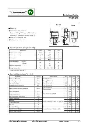 2SK3353 Datasheet PDF TY Semiconductor
