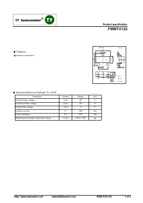 FMMT4126 Datasheet PDF TY Semiconductor