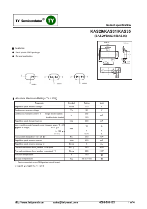 BAS35 Datasheet PDF TY Semiconductor