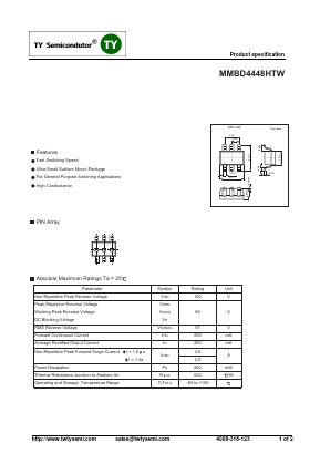 MMBD4448HTW Datasheet PDF TY Semiconductor