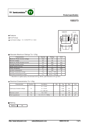1SS373 Datasheet PDF TY Semiconductor