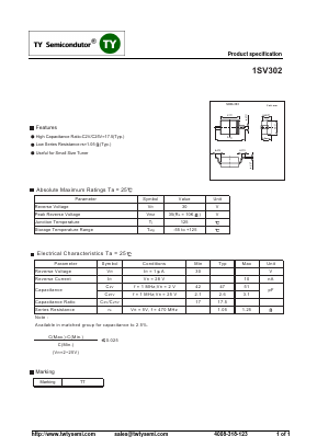 1SV302 Datasheet PDF TY Semiconductor