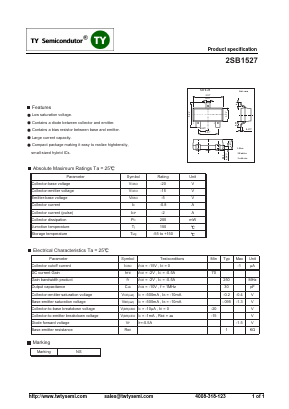 B1527 Datasheet PDF TY Semiconductor