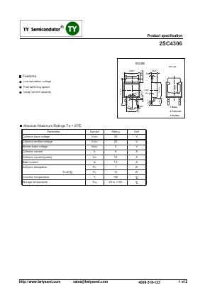 C4306 Datasheet PDF TY Semiconductor