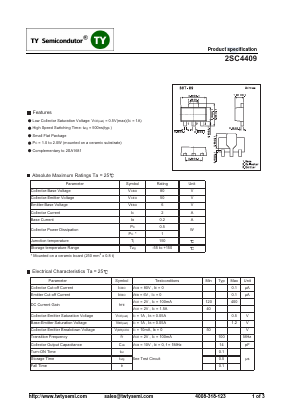 2SC4409 Datasheet PDF TY Semiconductor