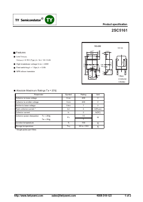 2SC5161 Datasheet PDF TY Semiconductor