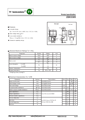 2SK3305 Datasheet PDF TY Semiconductor