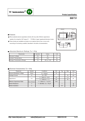 BB731 Datasheet PDF TY Semiconductor