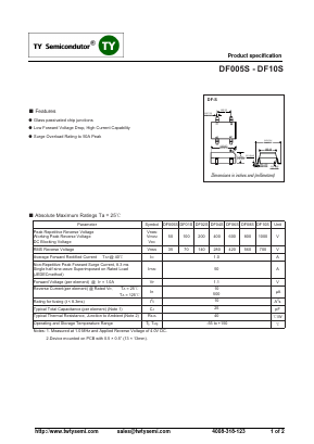 DF02S Datasheet PDF TY Semiconductor