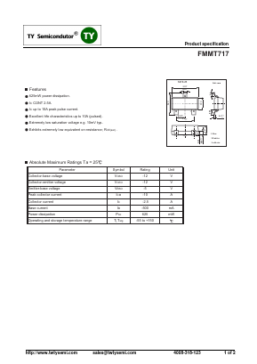 FMMT717 Datasheet PDF TY Semiconductor