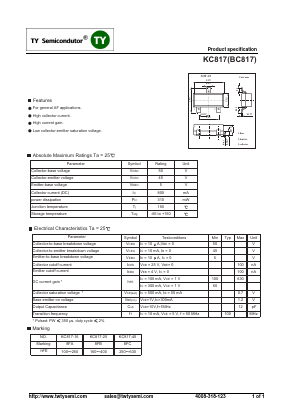 KC817-40 Datasheet PDF TY Semiconductor