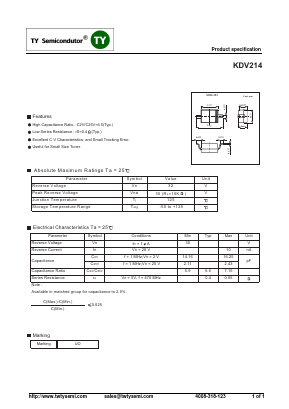 KDV214 Datasheet PDF TY Semiconductor