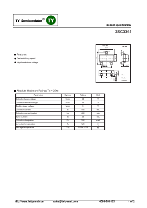 2SC3361S6 Datasheet PDF TY Semiconductor