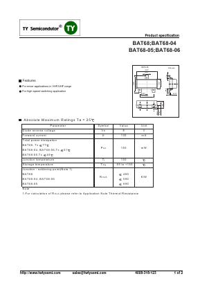 BAT68-06 Datasheet PDF TY Semiconductor