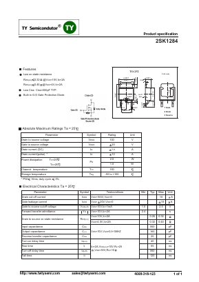 2SK1284 Datasheet PDF TY Semiconductor