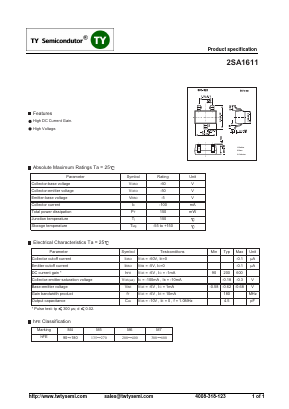 2SA1611-M7 Datasheet PDF TY Semiconductor