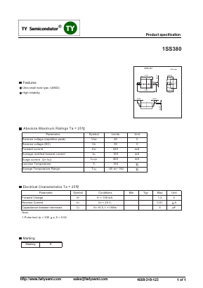 1SS380 Datasheet PDF TY Semiconductor