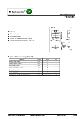 FCX789A Datasheet PDF TY Semiconductor