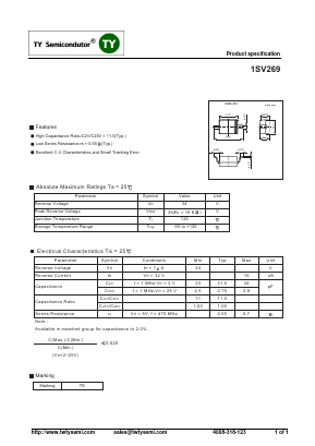 1SV269 Datasheet PDF TY Semiconductor