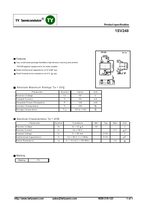 1SV248 Datasheet PDF TY Semiconductor