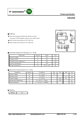 1SV250 Datasheet PDF TY Semiconductor