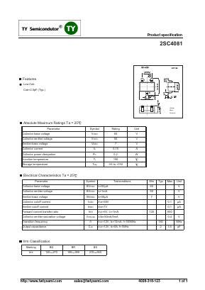 2SC4081 Datasheet PDF TY Semiconductor