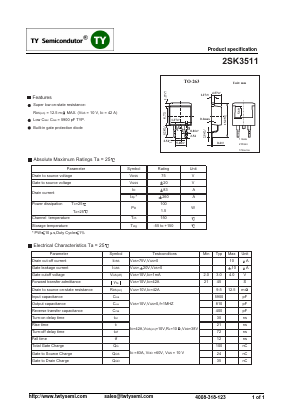 K3511 Datasheet PDF TY Semiconductor